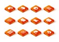 Set Server, Data, Web Hosting, with shield, Shield settings gear, Location sales funnel, Document search, Pie chart