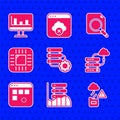Set Server and gear, Server, Data, Web Hosting, Cloud technology data transfer, Network cloud connection, Loading window Royalty Free Stock Photo