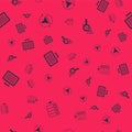 Set Server, Sales funnel with chart, Binary code and Search data analysis on seamless pattern. Vector Royalty Free Stock Photo