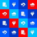 Set Server security with lock, Sales funnel chart, Cloud and shield and Password protection icon. Vector Royalty Free Stock Photo