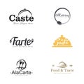 Set of serving dish restaurant logo design