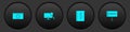 Set Setting, Computer monitor diagnostics, User manual and Information icon. Vector