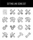 Set of setting icons in modern thin line style Royalty Free Stock Photo