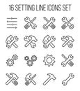 Set of setting icons in modern thin line style Royalty Free Stock Photo