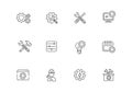 Set of setting and set up icons in thin line style Royalty Free Stock Photo