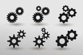 Set Of Settings Gears Icon Vector In Modern Flat Style For Web, Graphic And Mobile Design. Flat Design. Vector Illustration.