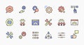 Set of Settings and Setup Vector Line Icons. Contains such Icons as Gear, Setting, Control, Iinstall, Options, Service