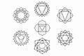 Set of seven chakra symbols Royalty Free Stock Photo