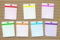 Set of seven days colored note papers