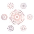 Set of seven geometric circular elements