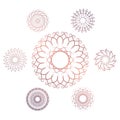 Set of seven geometric circular elements