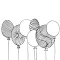 Set of seven graphic and stylish balloons