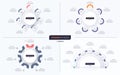 Set of seven option circle infographic design templates. Vector illustratio