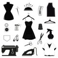 Set of different sewing icons