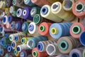 Set of sewing threads in different colors .  Selective  focus Royalty Free Stock Photo
