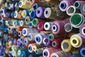Set of sewing threads in different colors .  Soft focus Royalty Free Stock Photo