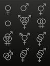 Set of sexuality line icons Royalty Free Stock Photo