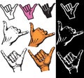 Set of Shaka hand sign Royalty Free Stock Photo