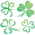 Set of shamrocks.