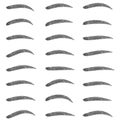 Set shape eyebrow design vector set of eyebrow shapes for makeup Studio, shape correction