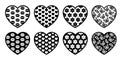 Set of shape hearts with pattern texture