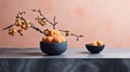 Minimalist Apricot Tree In Dark Gray With Danish Design