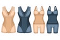 Set shapewear combidress for woman realistic cartoon isolated