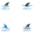 Set of  Shark fin logo template vector icon illustration design. Royalty Free Stock Photo