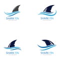 Set of  Shark fin logo template vector icon illustration design. Royalty Free Stock Photo