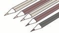 Set of Sharpened Pencils Line Art Vector Drawing Supplies, vector design Generative AI Royalty Free Stock Photo