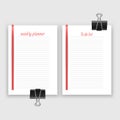 Set of sheet of paper in a4 format with weekly planner and list for notes templates decorated. Printable pages for diary or