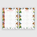 Set of sheet of paper in a4 format with weekly planner and list for notes templates decorated. Printable pages for diary or