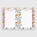 Set of sheet of paper in a4 format with weekly planner and list for notes templates decorated. Printable pages for diary or