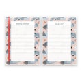 Set of sheet of paper in a4 format with weekly planner and list for notes templates decorated. Printable pages for diary