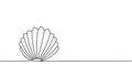 Set of Shell one line continuous drawing. Shell continuous one line set illustration. Vector minimalist linear Royalty Free Stock Photo
