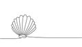 Set of Shellfish one line continuous drawing. Shell continuous one line set illustration. Vector minimalist linear Royalty Free Stock Photo