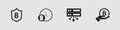 Set Shield with bitcoin, Bitcoin clock, Server and Hand holding icon. Vector