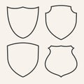 set shield line art logo vector design bundle Royalty Free Stock Photo