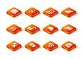 Set Shield security with lock, Folder and, Computer api interface, Open padlock, Wifi locked and Cloud computing icon Royalty Free Stock Photo