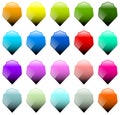 Set of 16 shield shapes with different colors Royalty Free Stock Photo