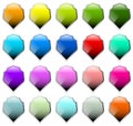 Set of 16 shield shapes with different colors Royalty Free Stock Photo