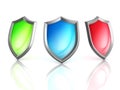 Set of shields 3d illustration Royalty Free Stock Photo