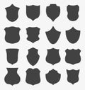 Set of shields on light grey background Royalty Free Stock Photo