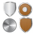 Set of shields vector illustration isolated on white background Royalty Free Stock Photo