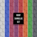 Set of Shingles roof seamless patterns