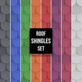 Set of Shingles roof seamless patterns