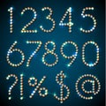 Set of shiny diamond digits and symbols