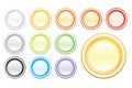 Set of shiny empty vector buttons