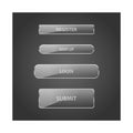 Set of shiny glass web buttons vector image Royalty Free Stock Photo