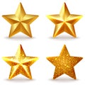 Set of shiny golden stars Royalty Free Stock Photo
